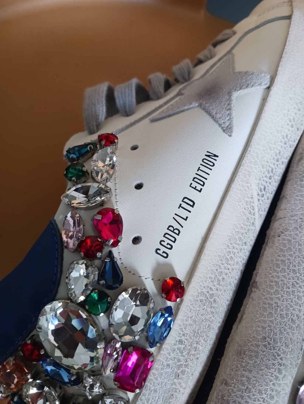 Golden Goose Super Star Rhinestone Embellished Sneakers Size 40 - Picture 10 of 16